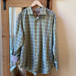 Robert Graham Plaid Dress Shirt Size XL